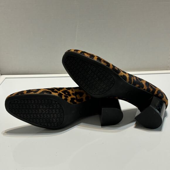 Michael Michael Kors Calf Hair Leopard Print Chunky Heel Pumps Heels Size 8 - Picture 8 of 11